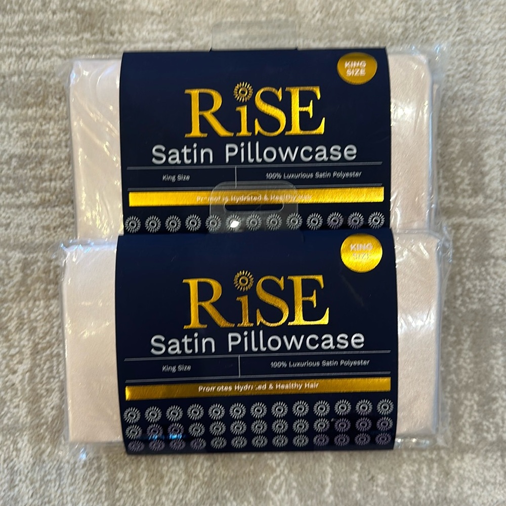 Set of Two King Size Satin Pillowcases